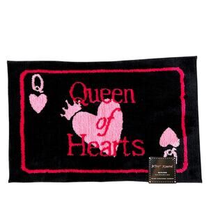 Betsey Johnson QUEEN OF HEARTS Bath Rug 20x32 Pink & Black NEW